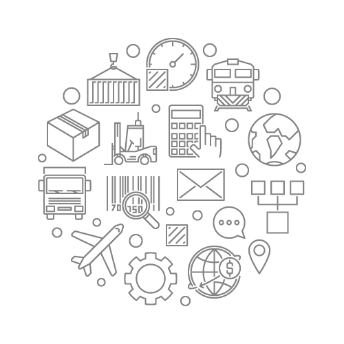 Line Icon Circle Transport & Logistics