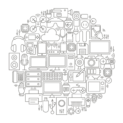 Line Icon Circle Manufacturing & Distribution