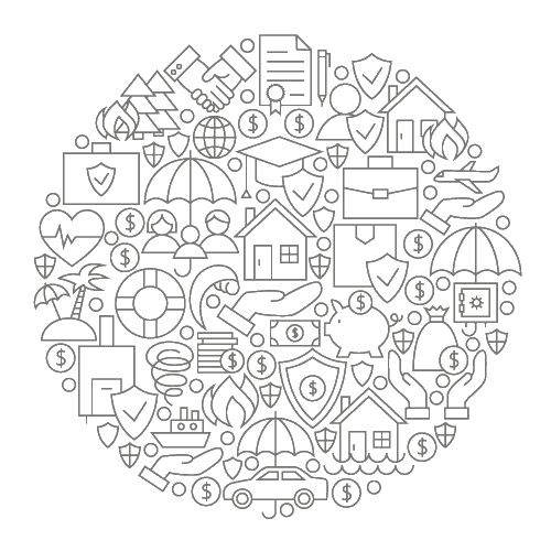 Line Icon Circle Insuarance